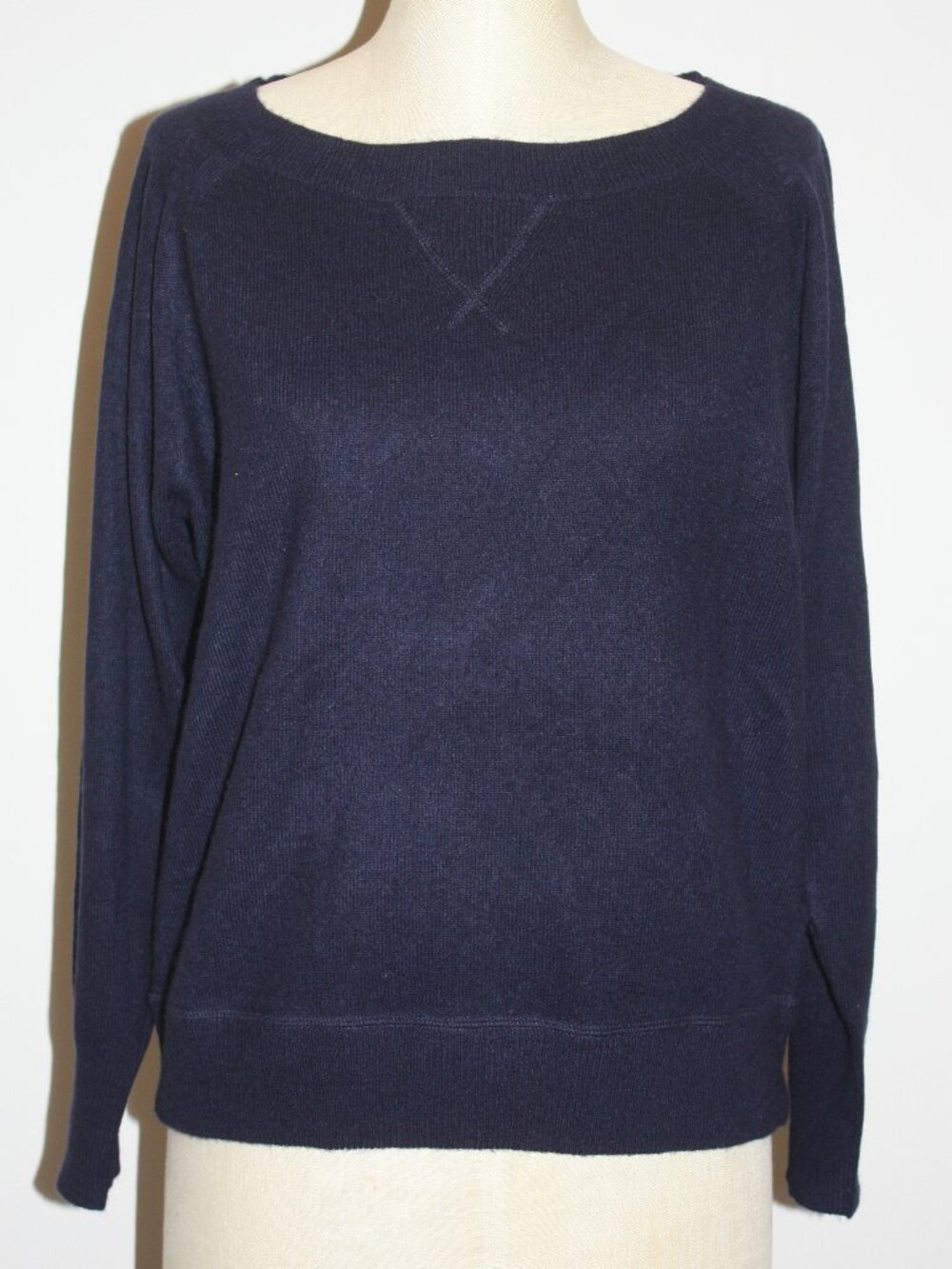 J.CREW ITALIAN CASHMERE NAVY BLUE LOOSE OVERSIZED SWEATER - XS 0 2 4